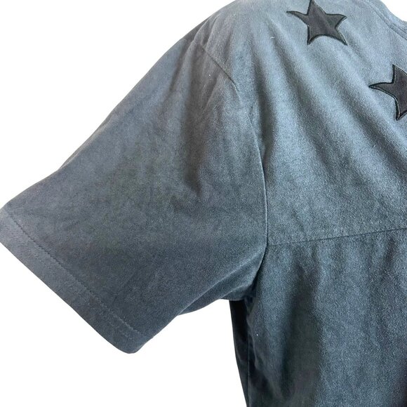 Loyalty & Faith Gray Short Sleeve Patriotic Star Patch Crewneck T-Shirt Men's L - Picture 6 of 7